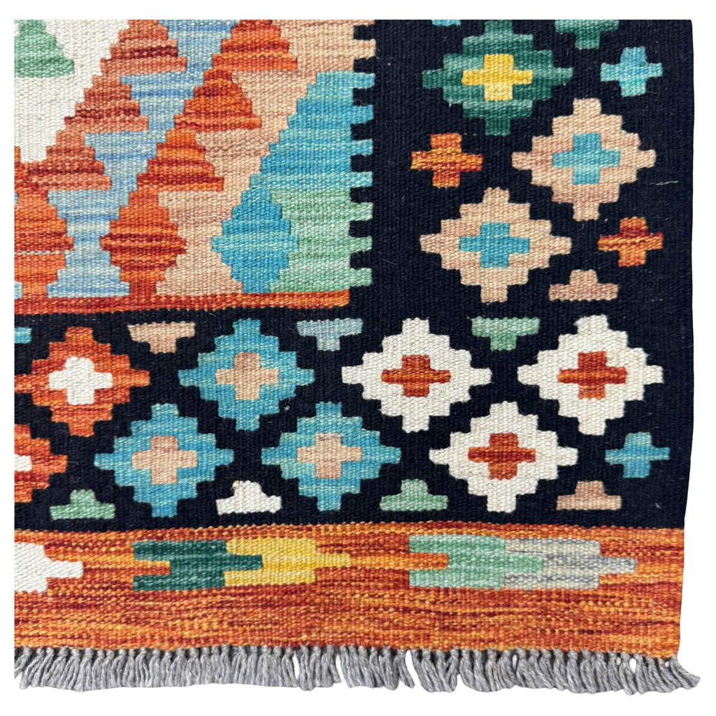 297 x 83 cm Hand-Woven Afghan Kilim Runner