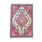 60 x 40 cm Afghan Chobi Hand-Knotted Wool Rug in Light Pink