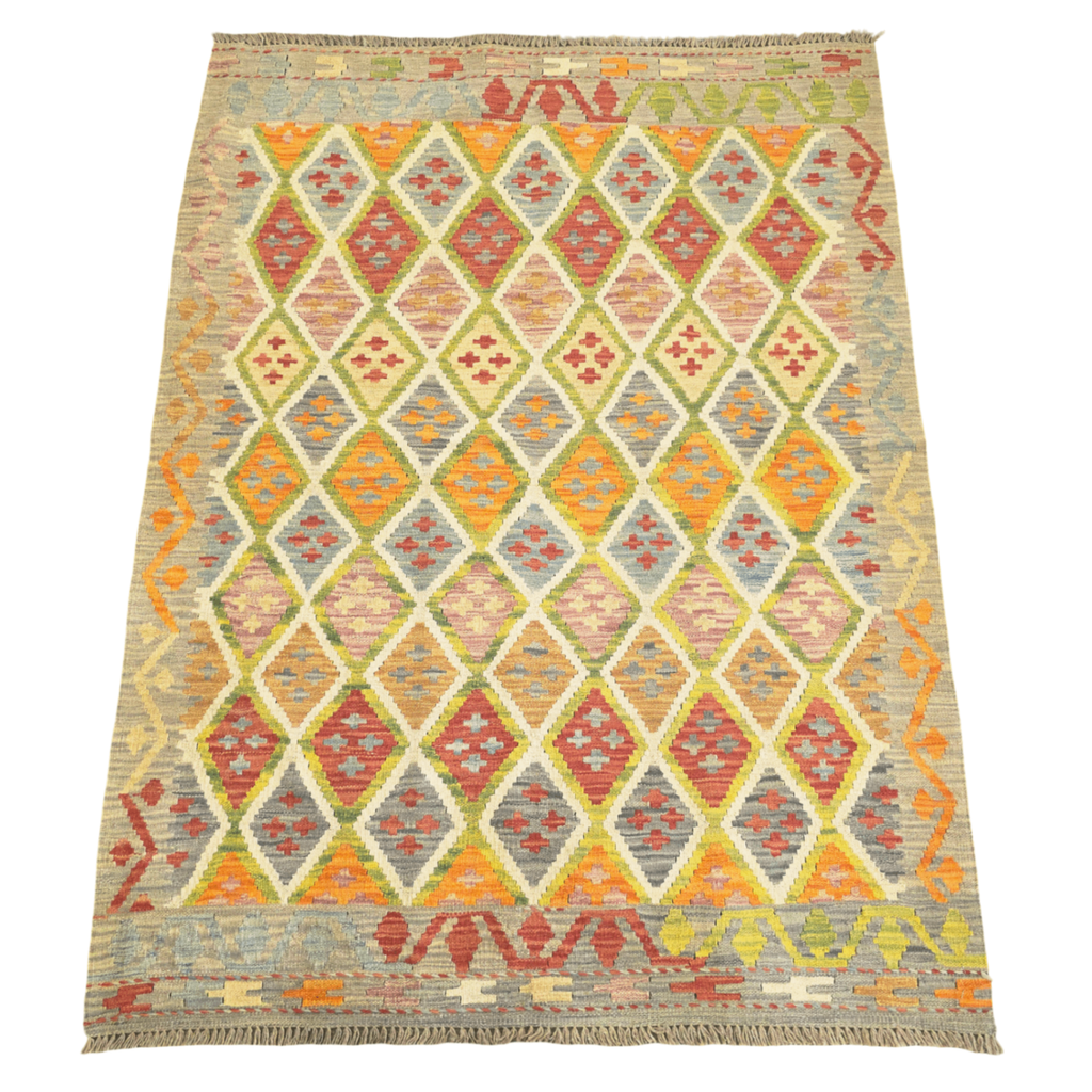 172 x 122 cm Hand Woven Afghan Kilim Rug