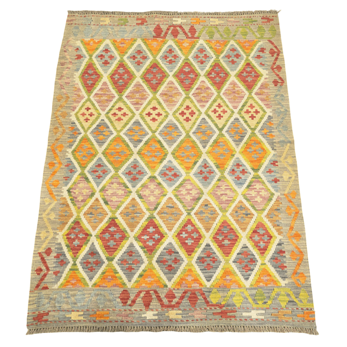 172 x 122 cm Hand Woven Afghan Kilim Rug