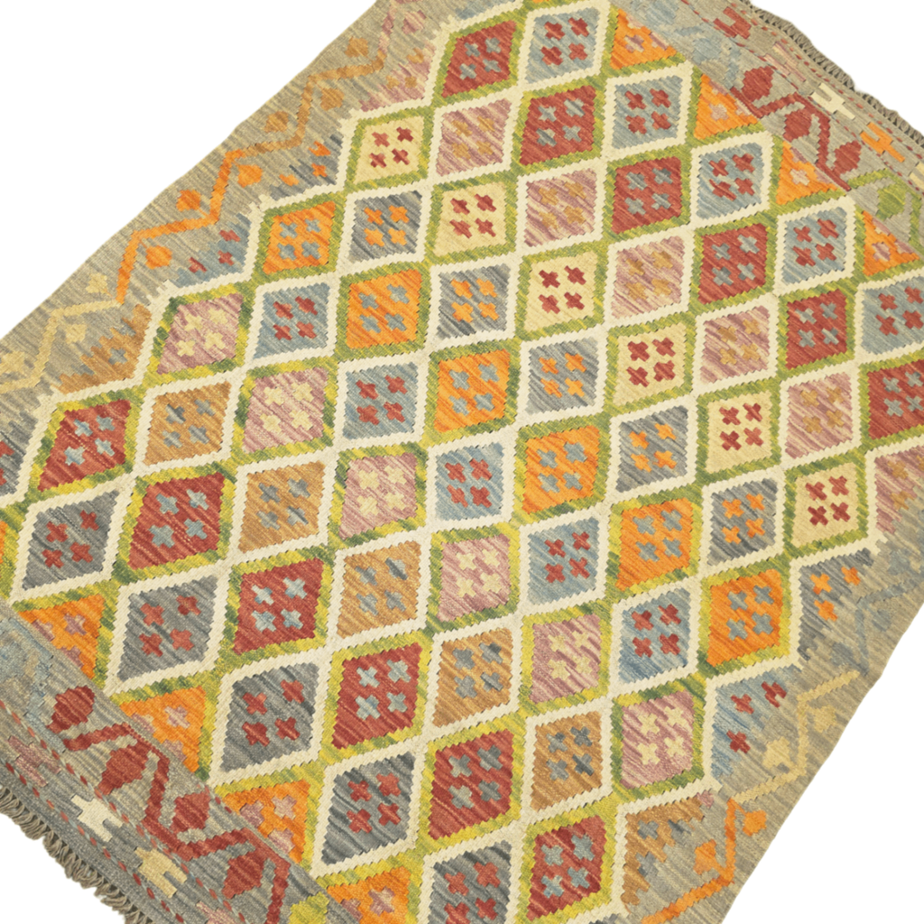 172 x 122 cm Hand Woven Afghan Kilim Rug