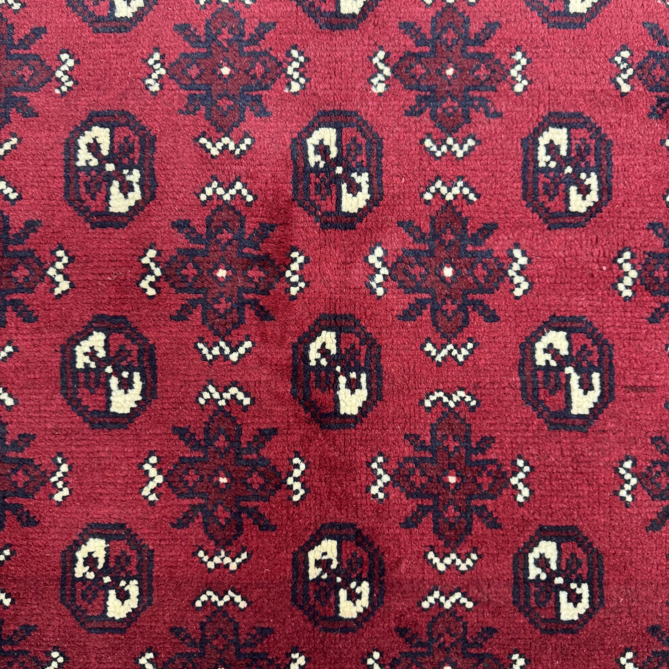 183 x 115 cm Hand-Knotted Afghan Bokhara Akche Rug