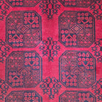 193 x 150 cm Hand-Woven Red Afghan Akche Wool Rug