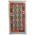 197 × 108 cm Hand-Woven Afghan Kilim Rug – Wool Flatweave