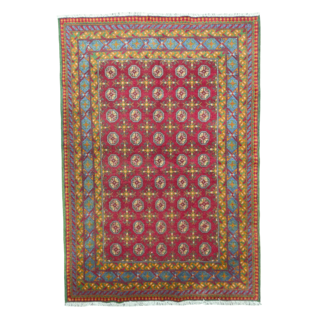 216 x 147 cm Hand Woven Color Afghan Akche