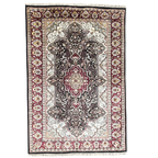 225 x 150 cm Hand Knotted Indian Silk Jaipur Oriental Rug