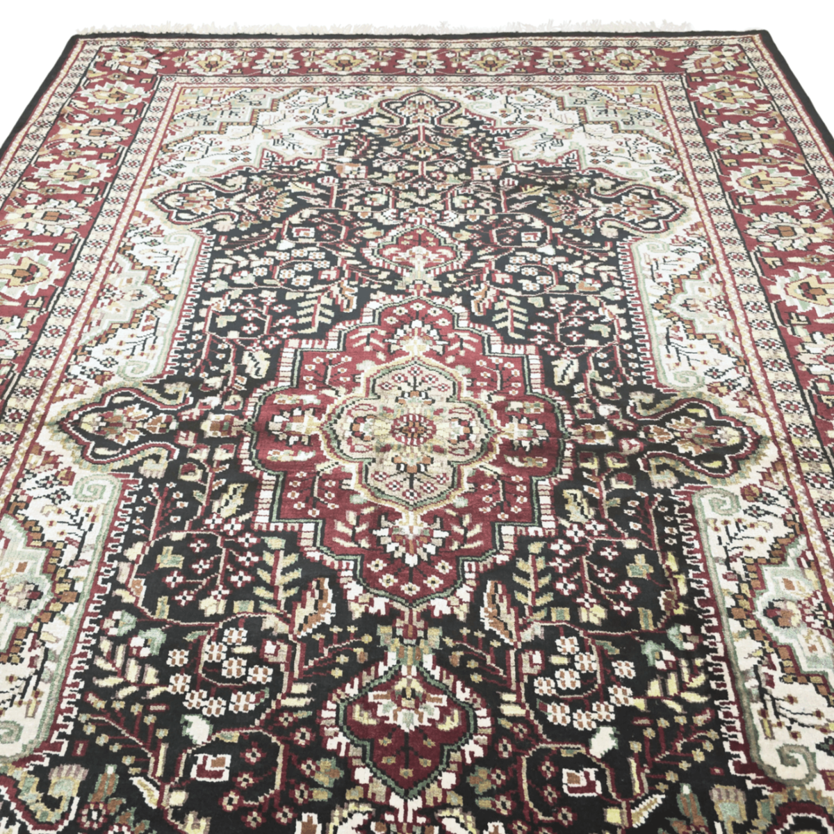 225 x 150 cm Hand Knotted Indian Silk Jaipur Oriental Rug