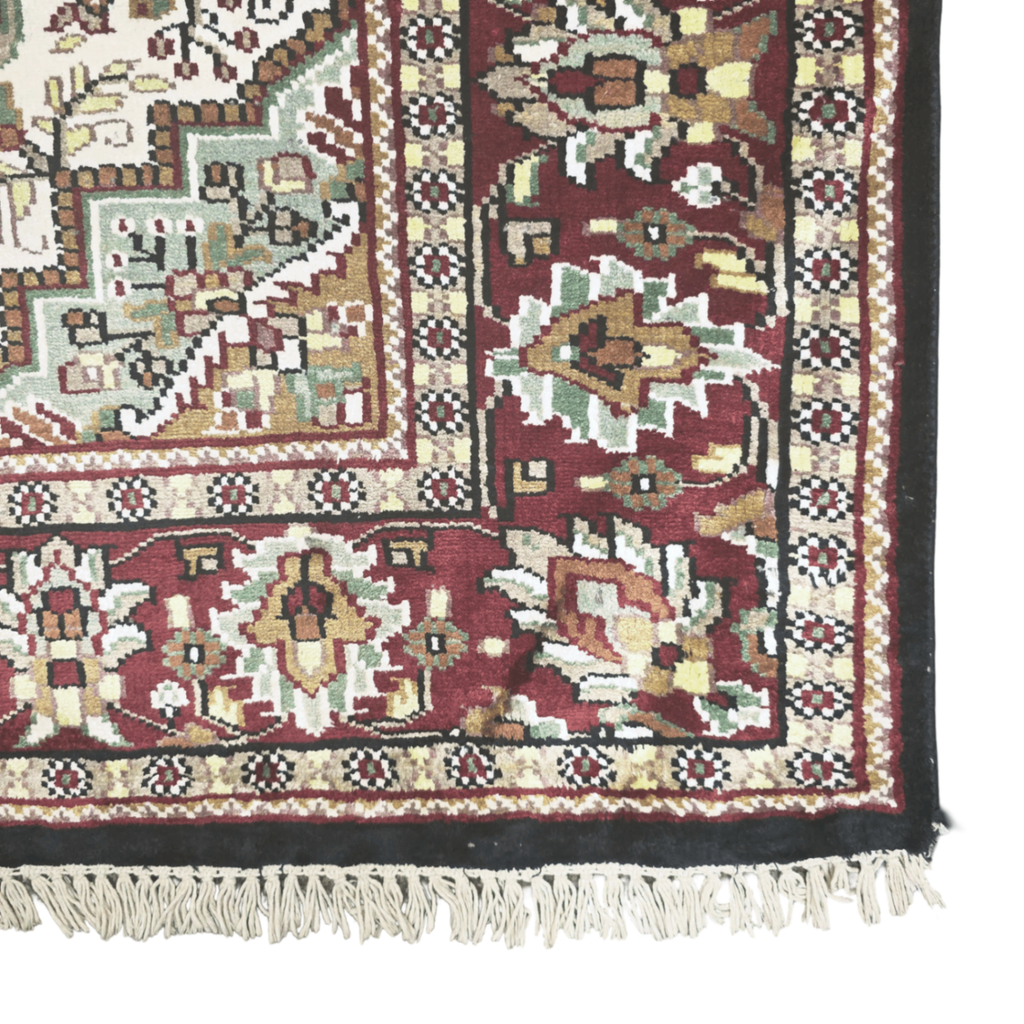 225 x 150 cm Hand Knotted Indian Silk Jaipur Oriental Rug