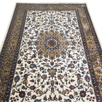 230 x 160 cm Persian Beige Kashan Design Machine Made Rug