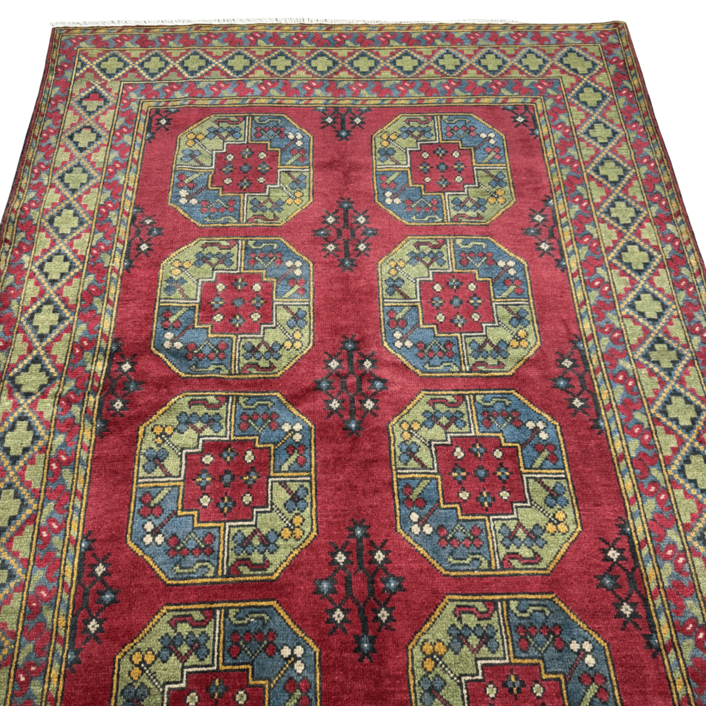 237 x 168 cm Hand-Knotted Afghan Akche Bokhara Rug