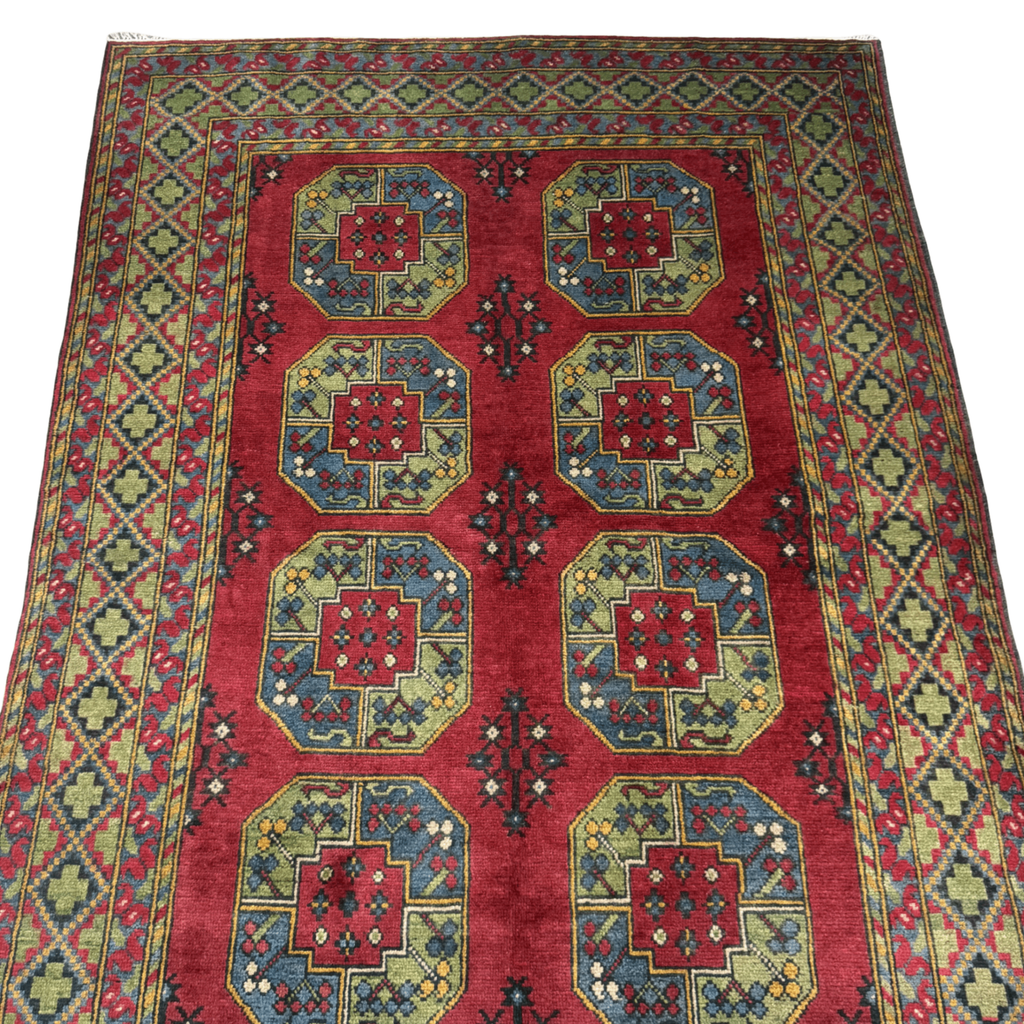 237 x 168 cm Hand-Knotted Afghan Akche Bokhara Rug