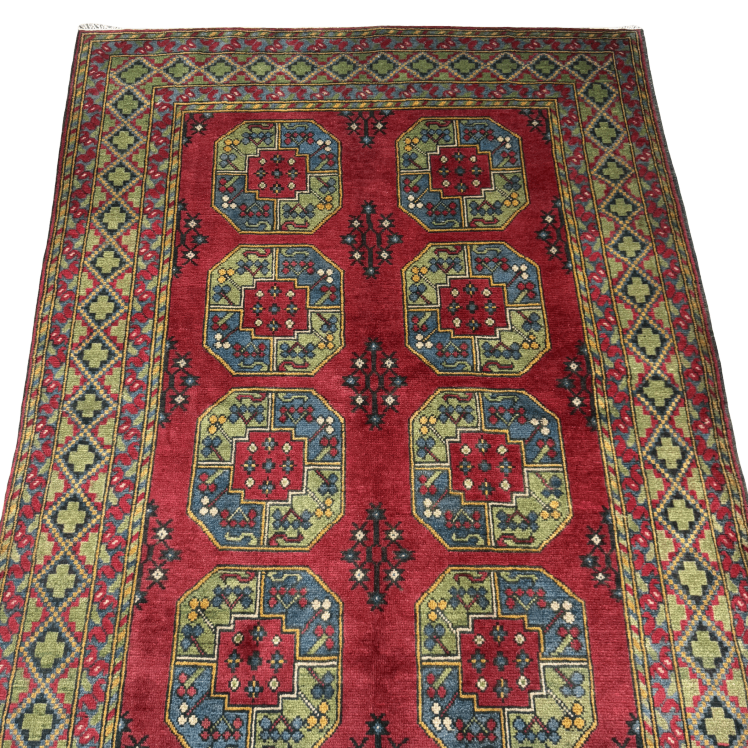 237 x 168 cm Hand-Knotted Afghan Akche Bokhara Rug