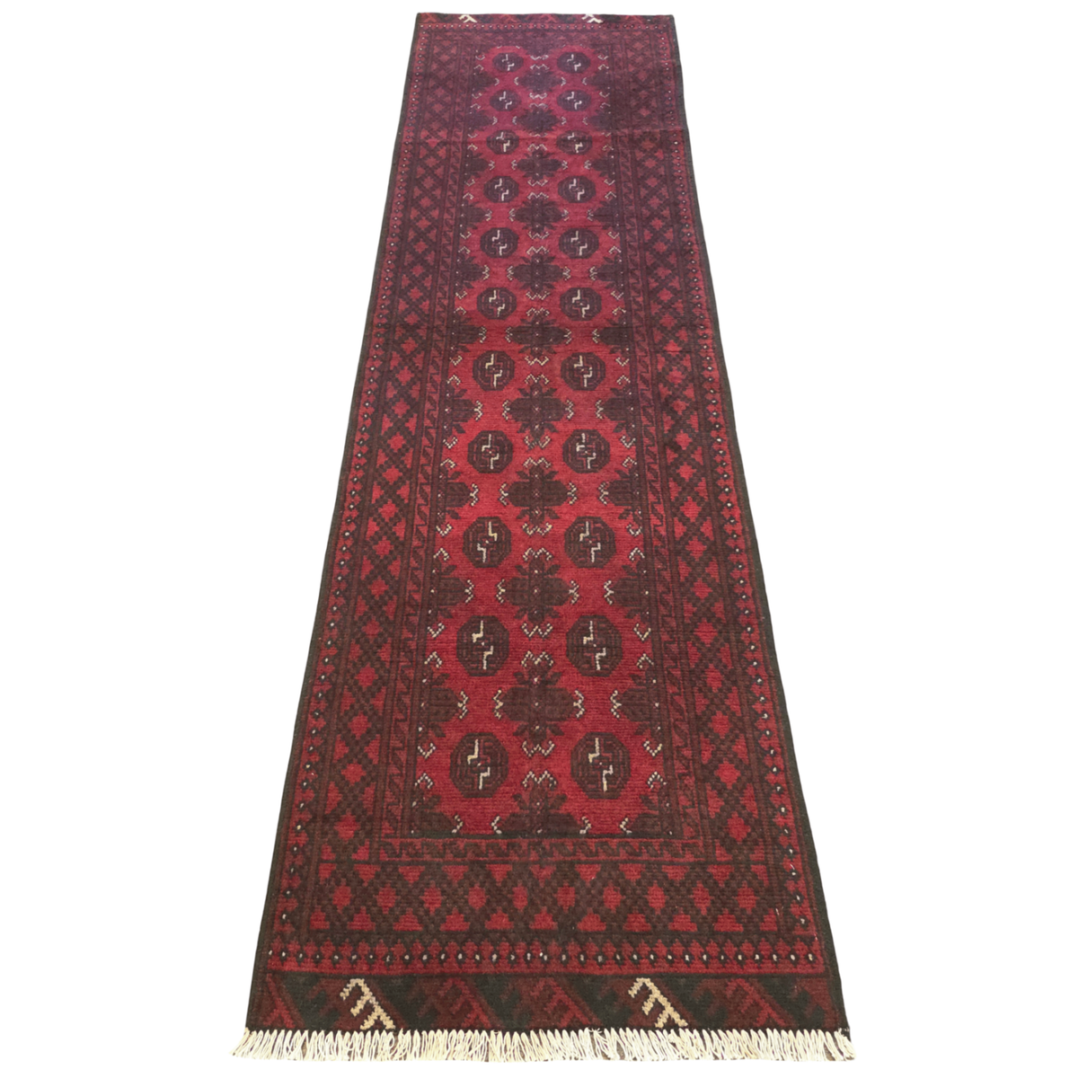 283 x 78 cm Red Afghan Bokhara Runner Rug