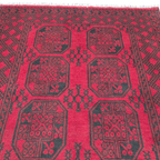 198 x 148 cm Hand-Woven Red Afghan Akche Wool Rug