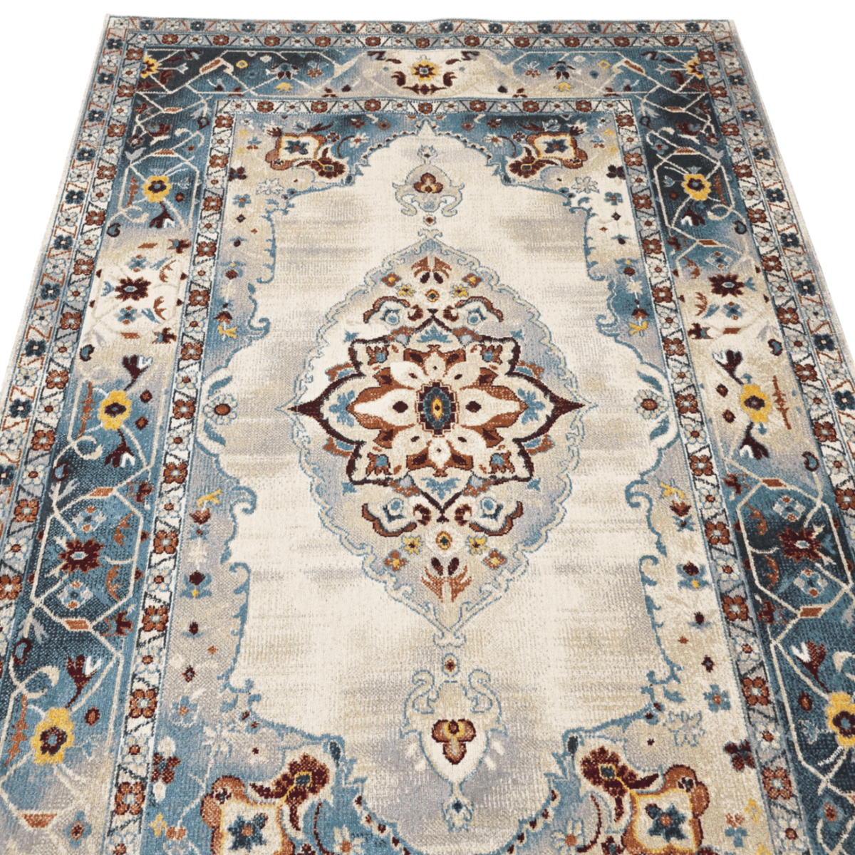 230 x 160 cm Persian Floral Light Grey Design Machine Made Rug