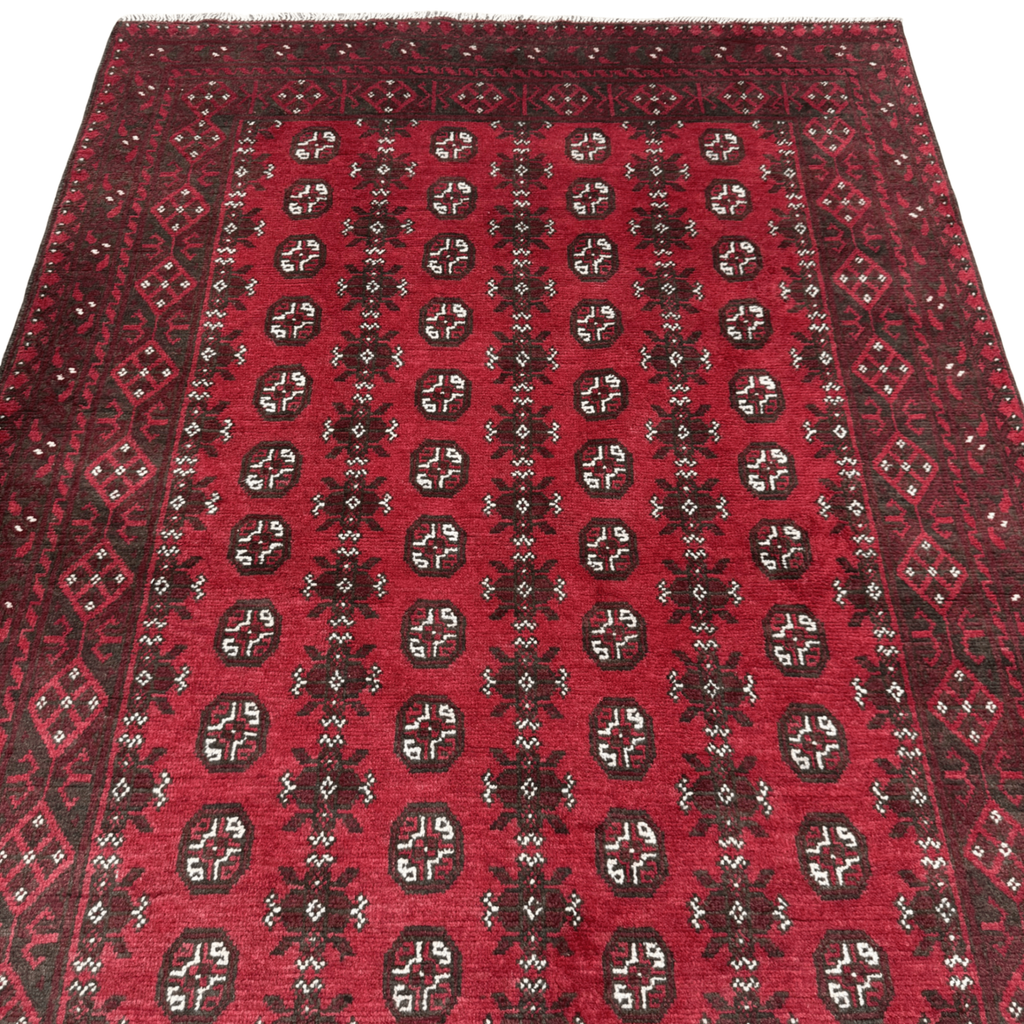 243 x 159 cm Hand-Knotted Afghan Akche Bokhara Rug
