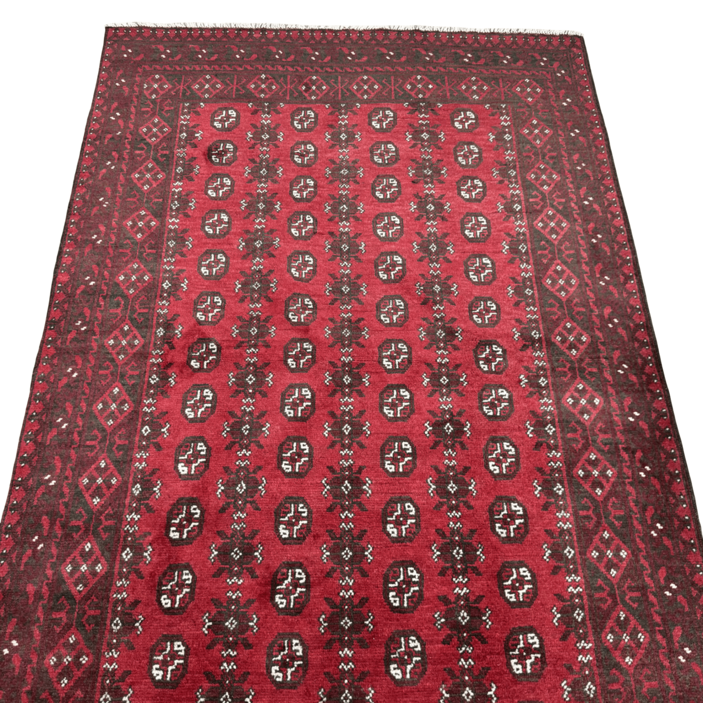 243 x 159 cm Hand-Knotted Afghan Akche Bokhara Rug