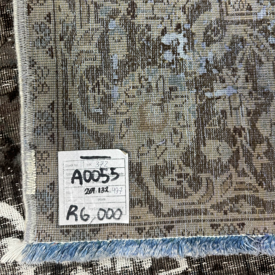 269 x 182 cm Hand-Knotted Ultra Vintage Persian Wool Rug