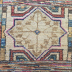 60 x 40 cm Afghan Chobi Hand-Knotted Wool Rug in Light Brown