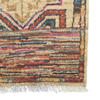 60 x 40 cm Afghan Chobi Hand-Knotted Wool Rug in Light Brown