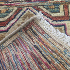 60 x 40 cm Afghan Chobi Hand-Knotted Wool Rug in Light Brown