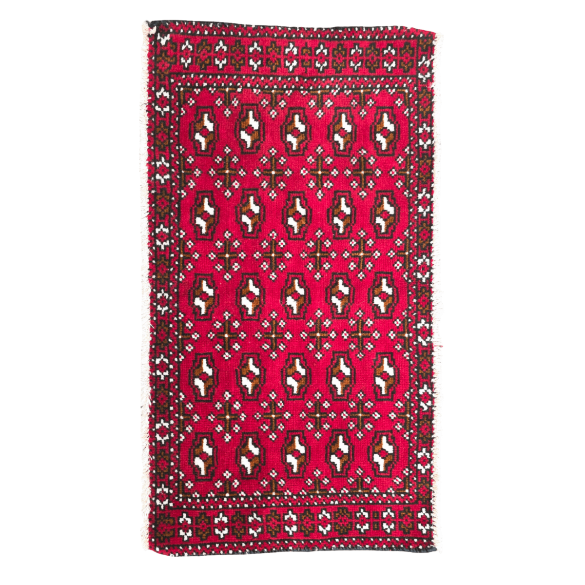 90 x 50 cm Hand-Knotted Persian Turkmen Rug