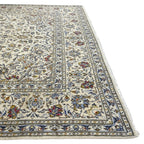 343 x 243 cm Hand Knotted Ivory Kashan Persian Rug