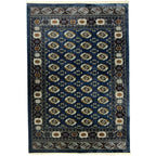 290 x 200 cm Turkish Bokhara Design Rug – Blue & Beige
