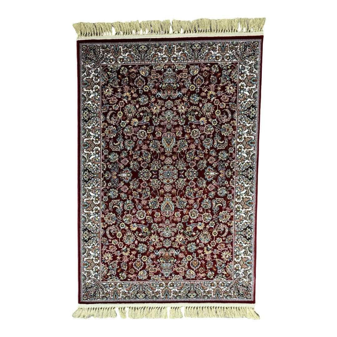 150 x 100 cm Deep Red Garden Heritage Rug