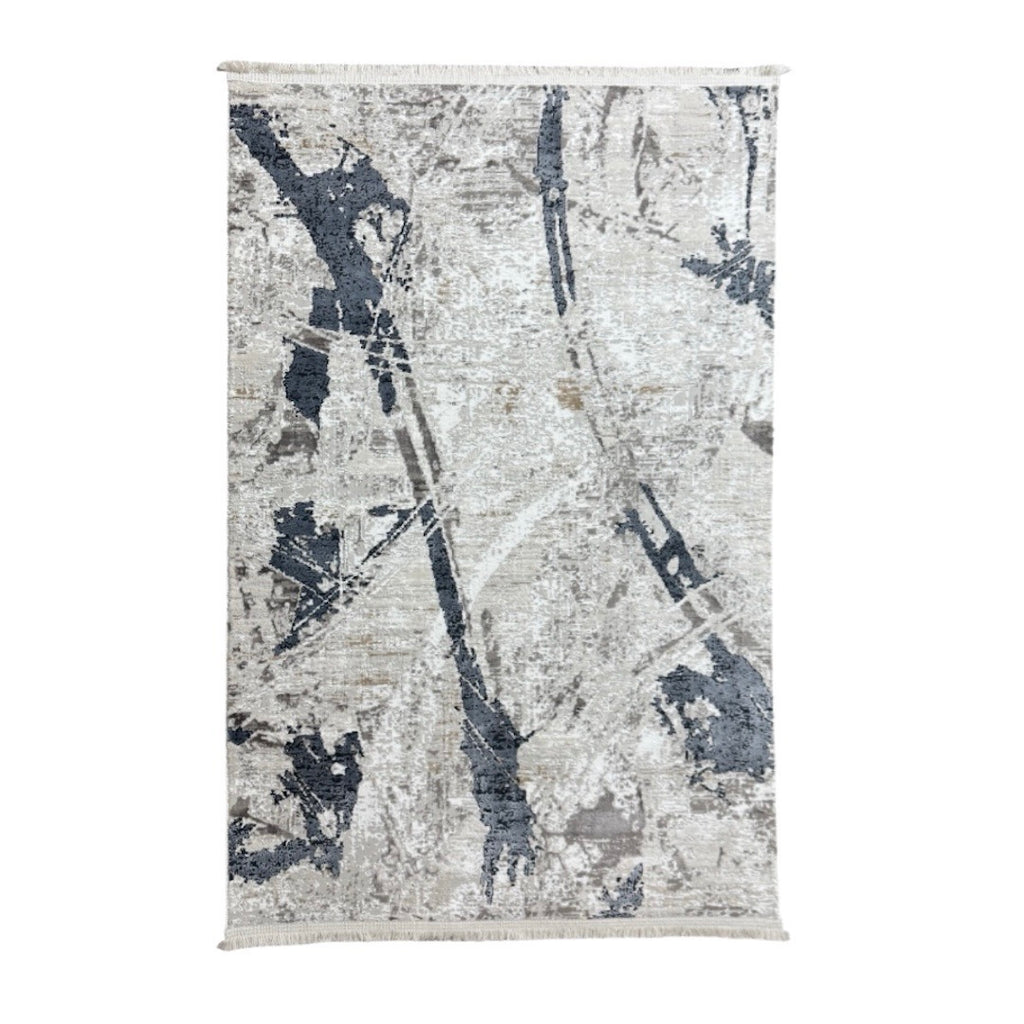 180 x 120 cm Grey Modern Ink Flow Turkish Rug