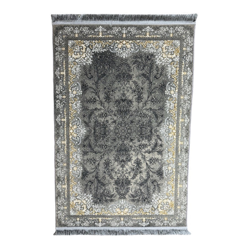150 x 100 cm Low-Contrast Grey Persian Floral Rug