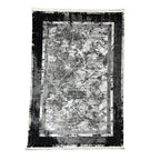 180 x 120 cm Black Grey Marble Border Abstract Rug