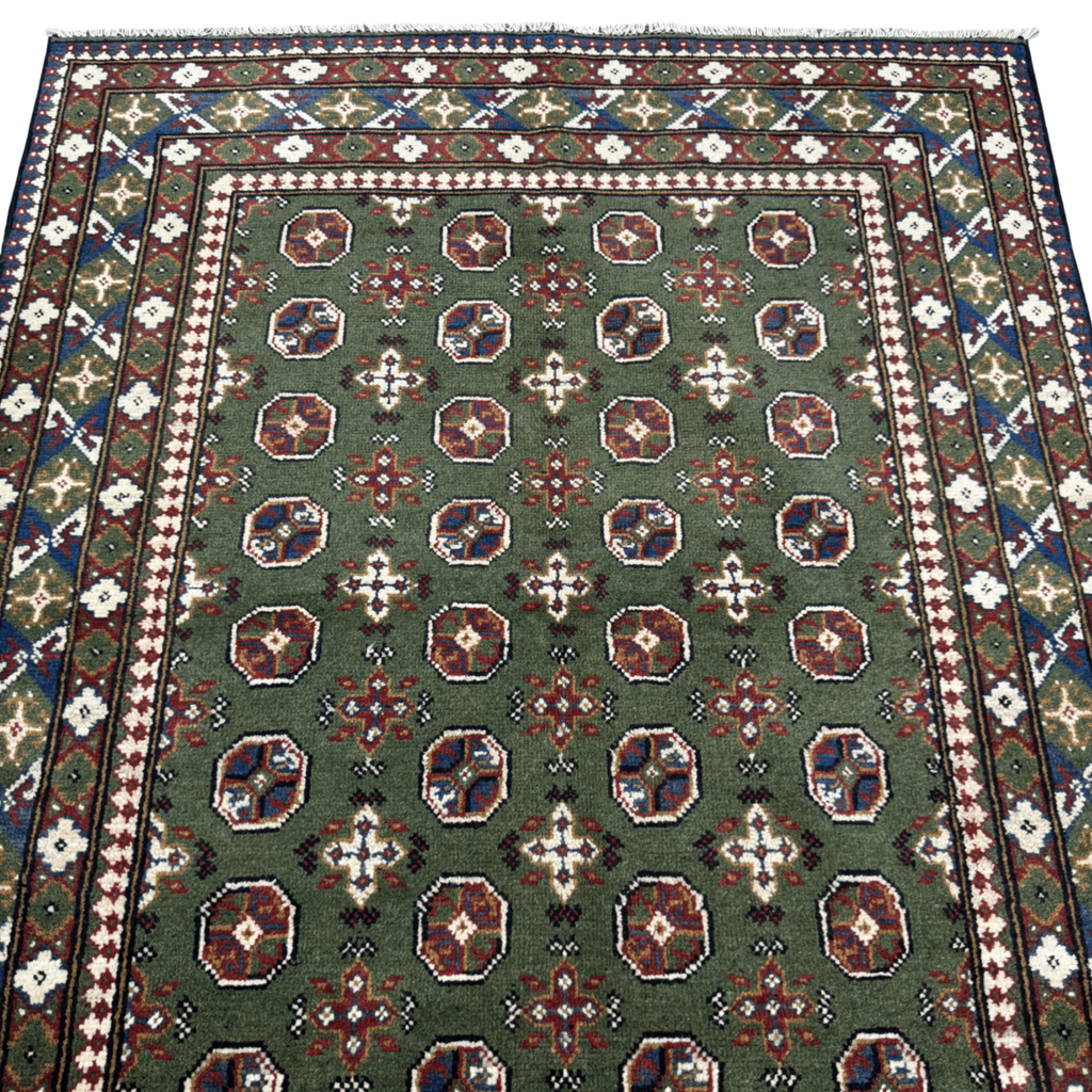 193 x 147 cm Hand-Knotted Afghan Akche Bokhara Rug