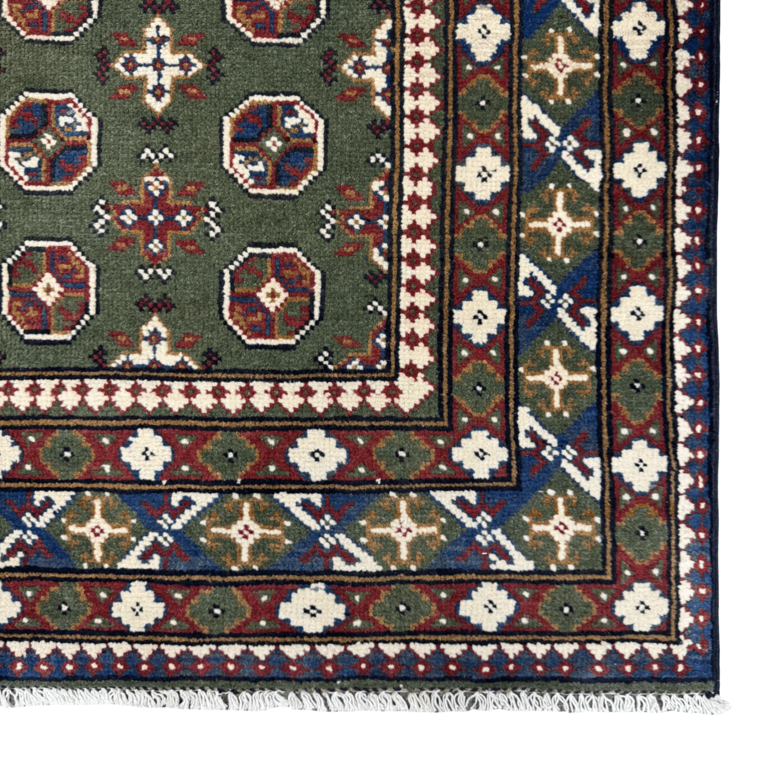 193 x 147 cm Hand-Knotted Afghan Akche Bokhara Rug