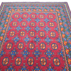 193 x 148 cm Hand-Woven Color Afghan Akche Wool Rug