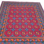 193 x 148 cm Hand-Woven Color Afghan Akche Wool Rug