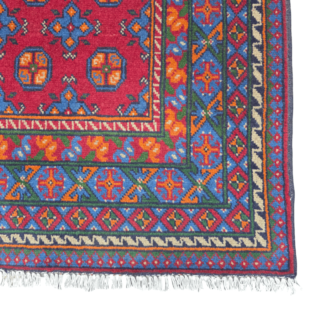 193 x 148 cm Hand-Woven Color Afghan Akche Wool Rug