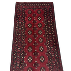 194 x 97 cm Hand-Knotted Afghan Bokhara Akche Rug
