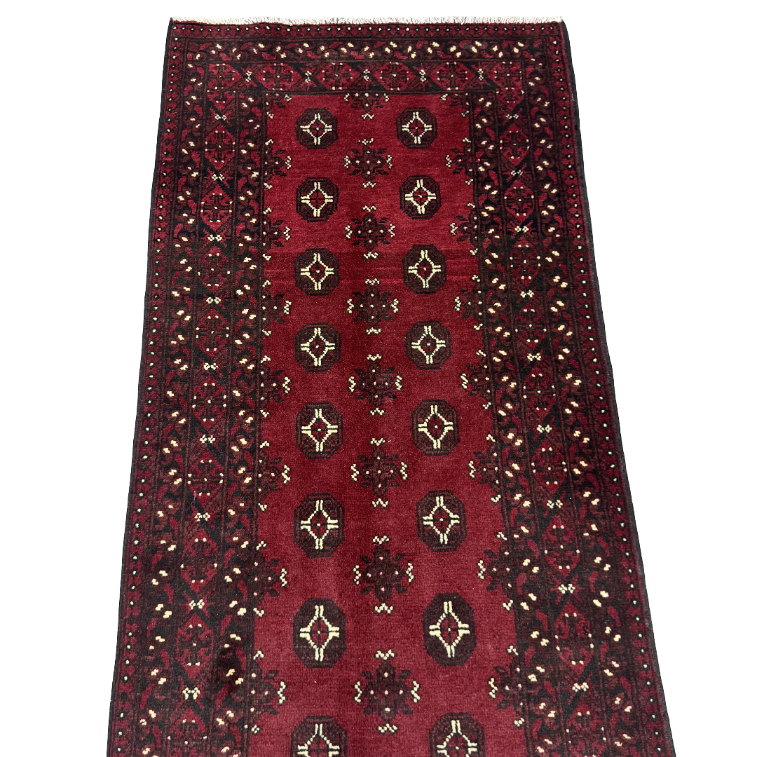 194 x 97 cm Hand-Knotted Afghan Bokhara Akche Rug