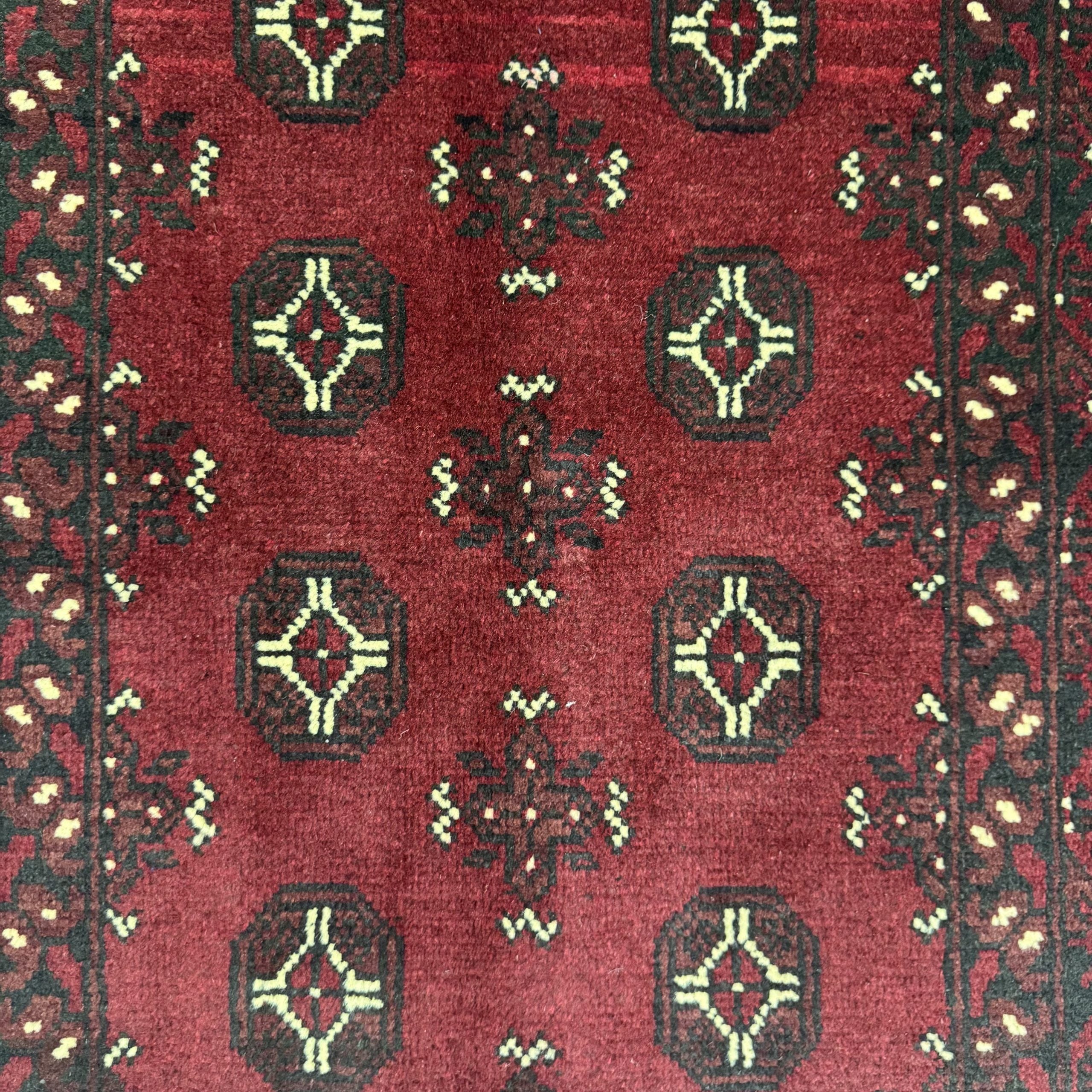194 x 97 cm Hand-Knotted Afghan Bokhara Akche Rug