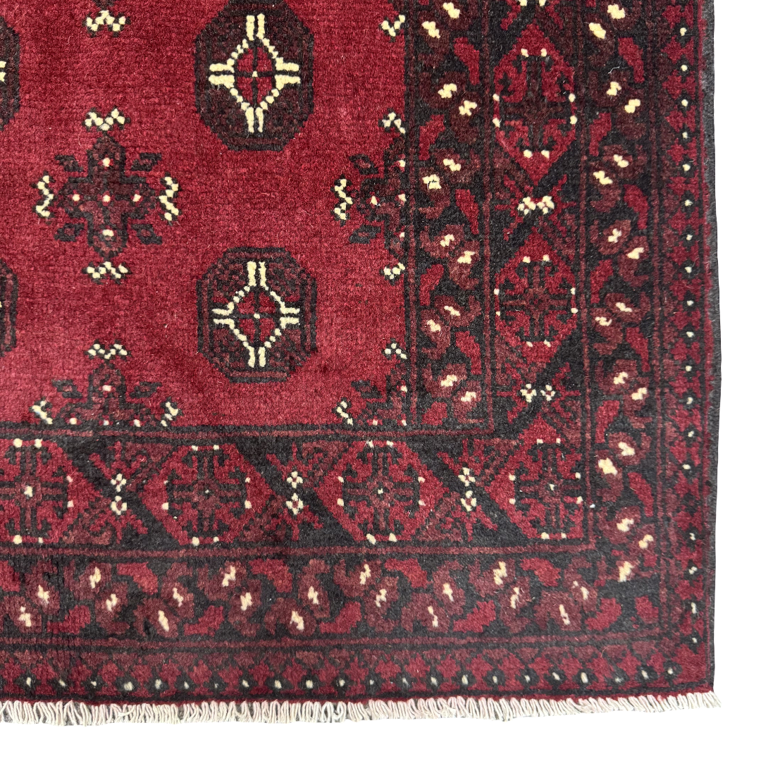 194 x 97 cm Hand-Knotted Afghan Bokhara Akche Rug
