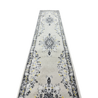 305 x 61 cm Ivory & Silver Heritage Medallion Runner Rug