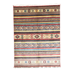203 x 155 cm Afghan Chobi Hand-Knotted Wool Rug