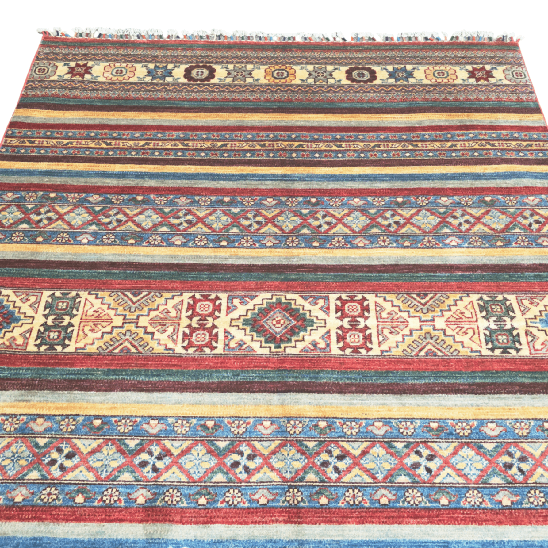 203 x 155 cm Afghan Chobi Hand-Knotted Wool Rug