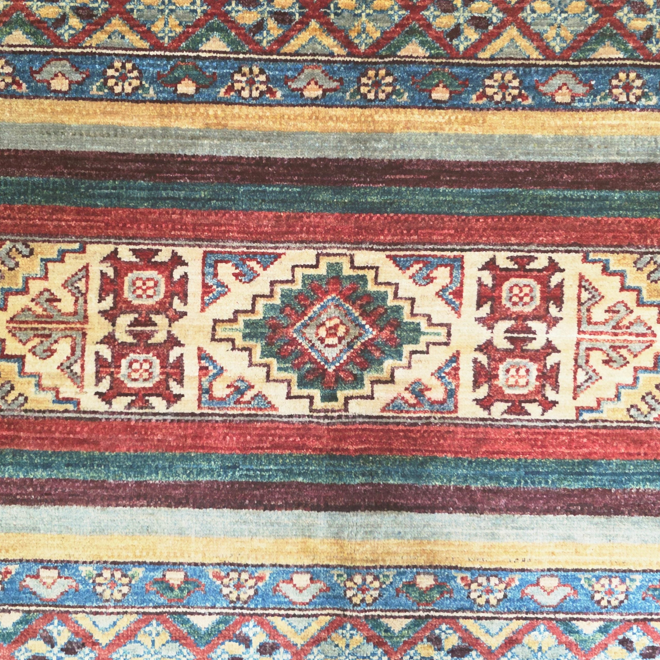 203 x 155 cm Afghan Chobi Hand-Knotted Wool Rug