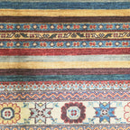 203 x 155 cm Afghan Chobi Hand-Knotted Wool Rug