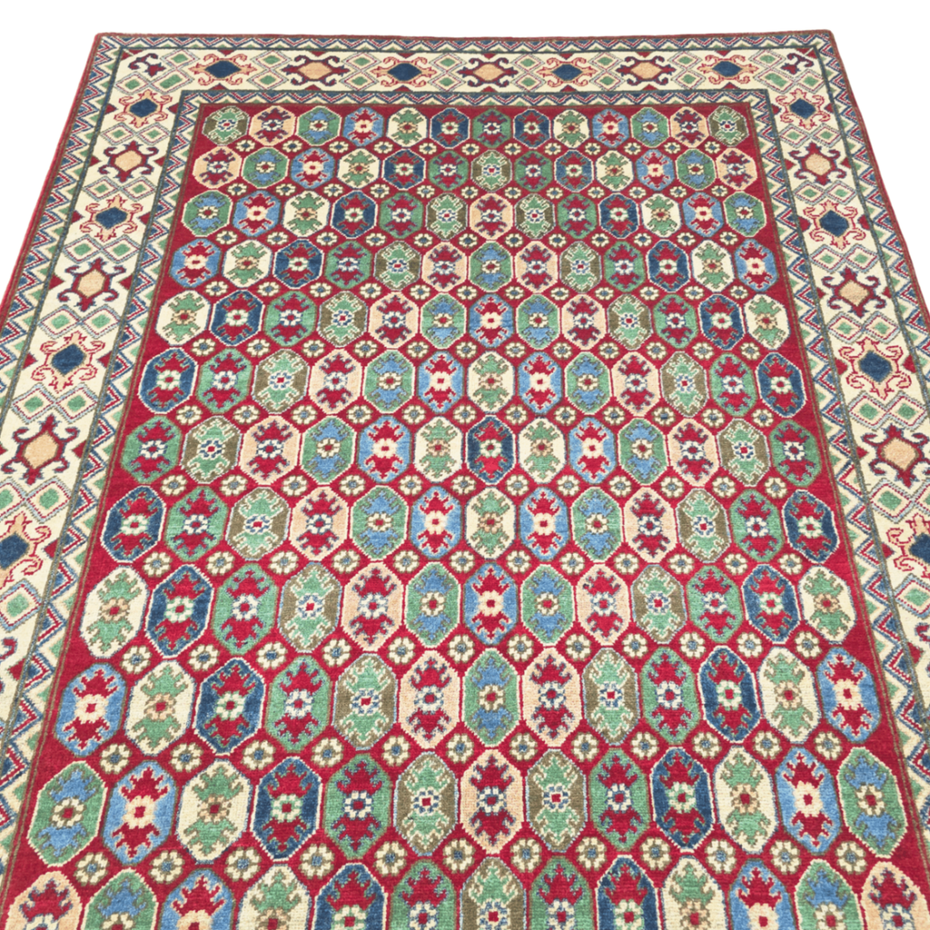 205 x 159 cm Hand Knotted Afghan Kazak – Wool Rug