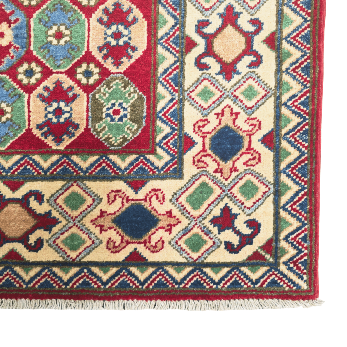 205 x 159 cm Hand Knotted Afghan Kazak – Wool Rug