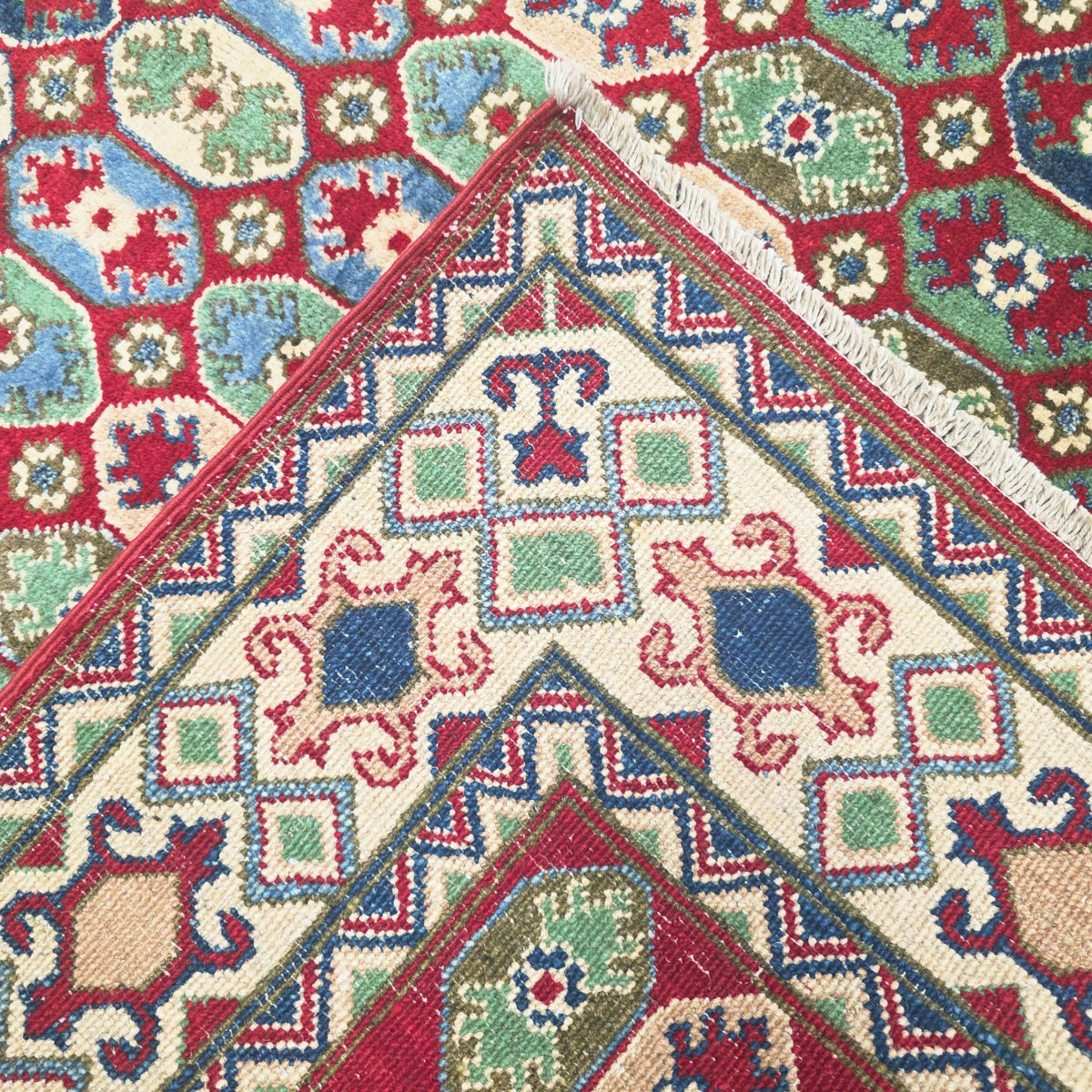 205 x 159 cm Hand Knotted Afghan Kazak – Wool Rug