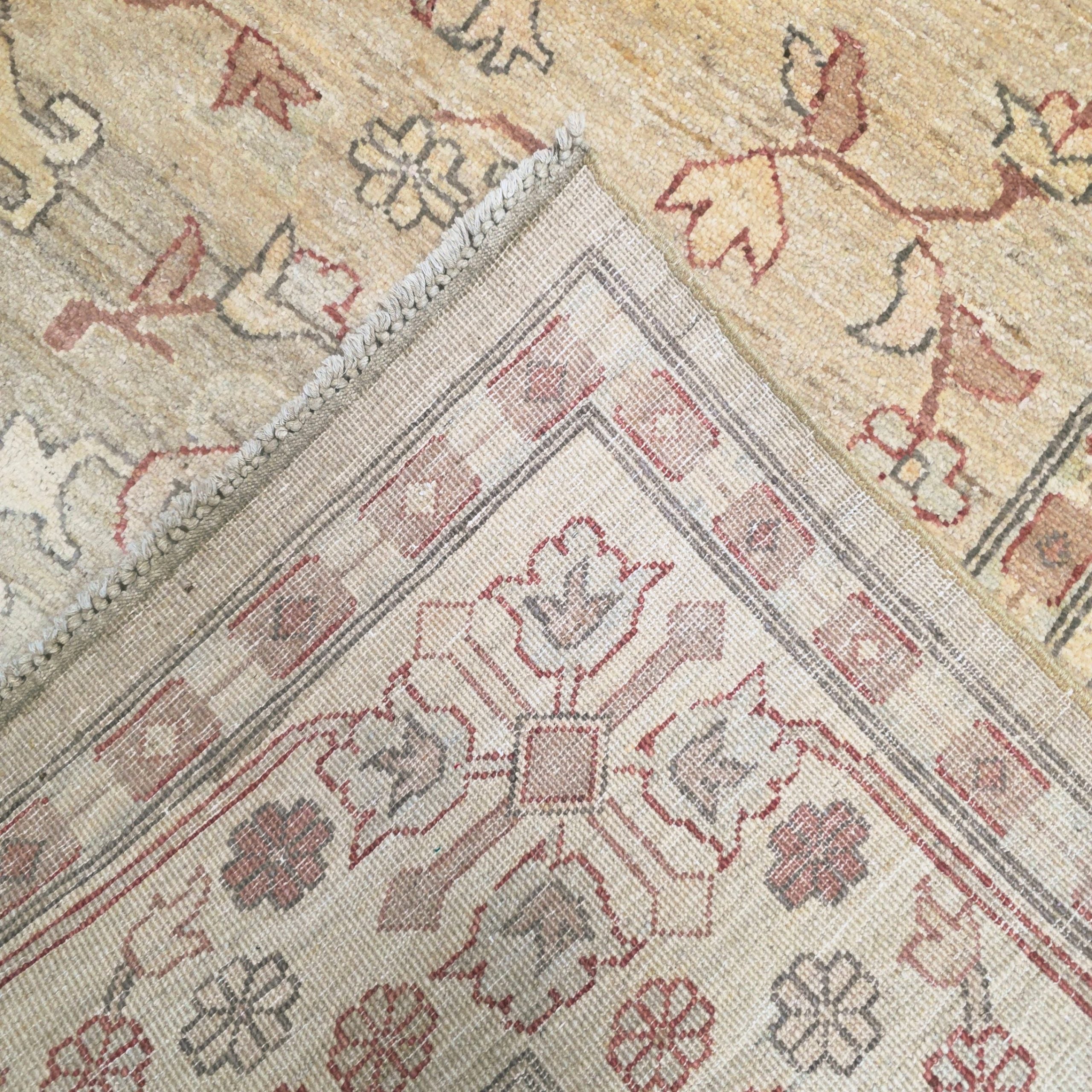 246 x 181 cm Hand-Knotted Soft Tone Afghan Chobi Wool Rug